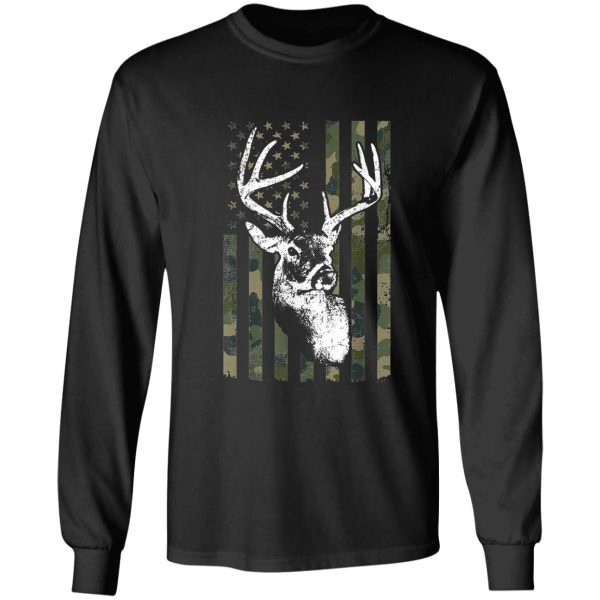 whitetail buck deer hunting american camouflage usa flag matching gift long sleeve