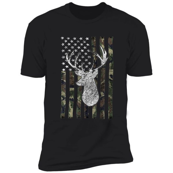 whitetail buck deer hunting american camouflage usa flag matching gift shirt