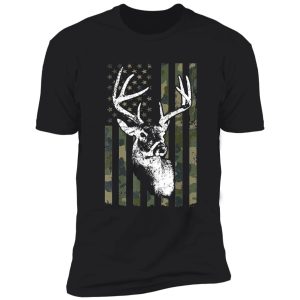 whitetail buck deer hunting american camouflage usa flag matching gift shirt