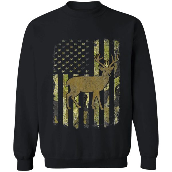 whitetail buck deer hunting american camouflage usa flag matching gift sweatshirt