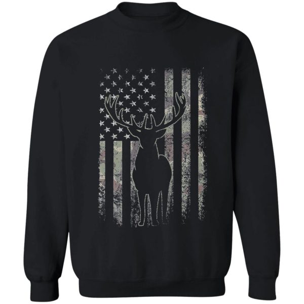 whitetail buck deer hunting american camouflage usa flag matching gift sweatshirt