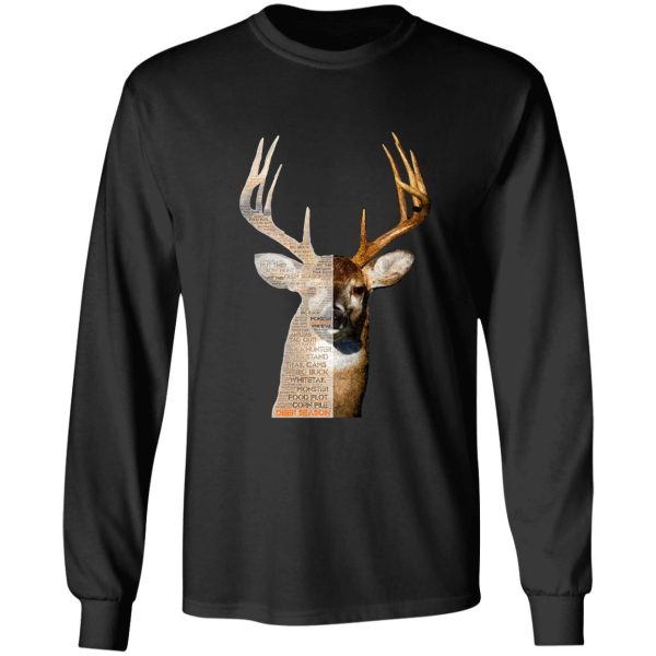 whitetail buck deer word art design long sleeve