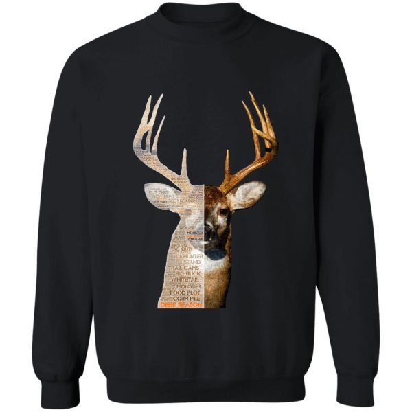 whitetail buck deer word art design sweatshirt