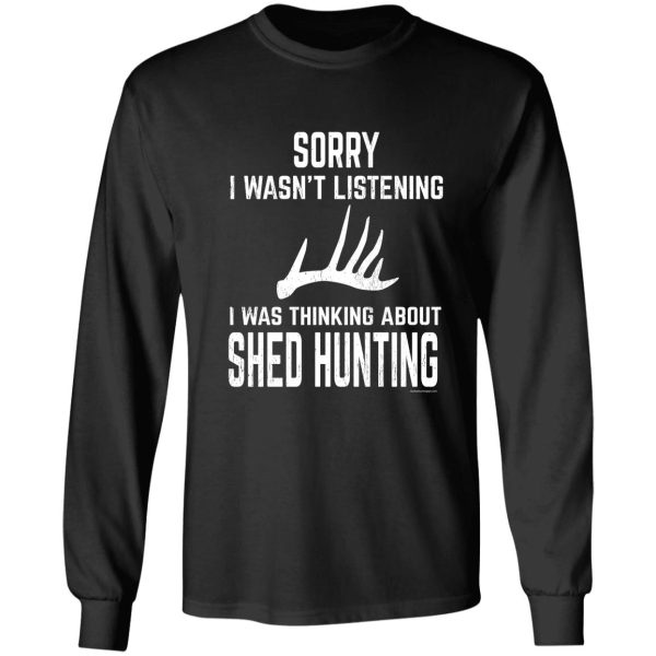 whitetail deer antler shed hunting - funny long sleeve