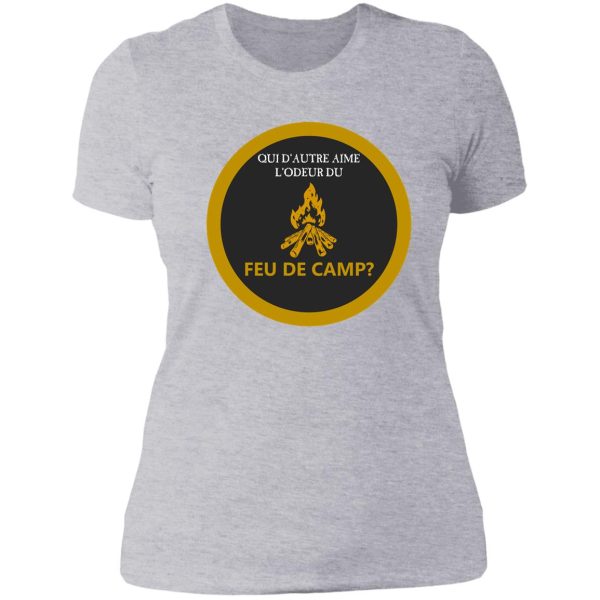 who else loves the smell of campfire (french edition) lady t-shirt
