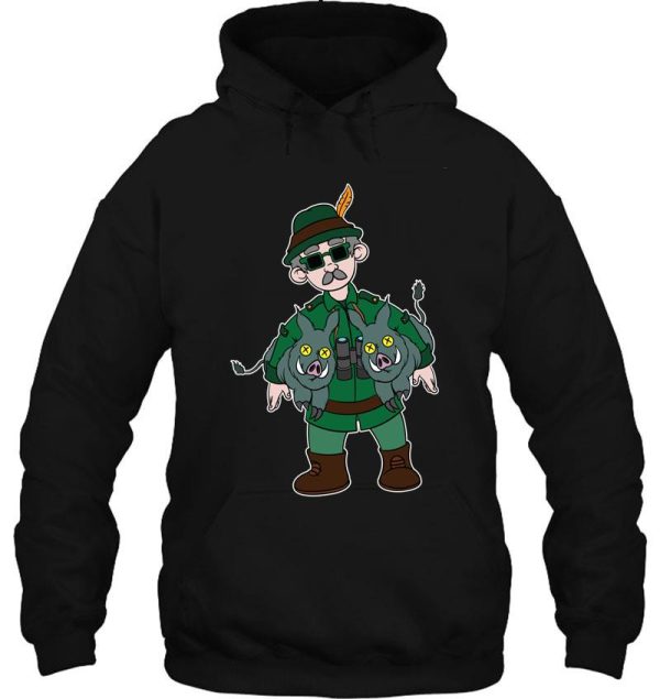 wild boar hunter gift for hog hunting in forest hoodie