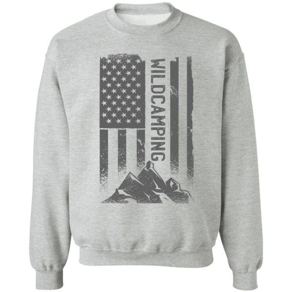 wild camping usa flag sweatshirt