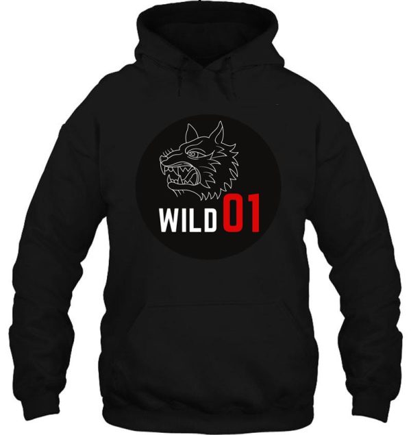 wild one two tone wolf logographicpatch hoodie