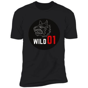 wild one, two tone wolf logo,graphic,patch shirt