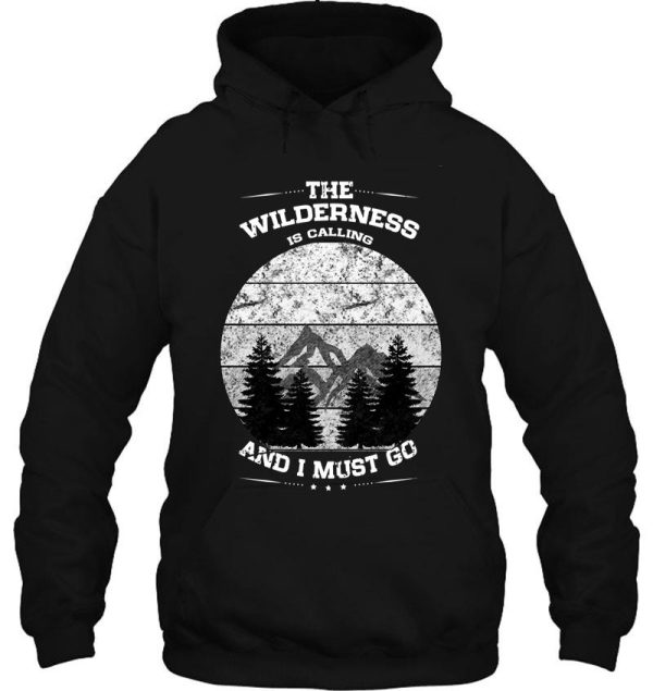 wilderness calling distressed mountains silhouette hoodie
