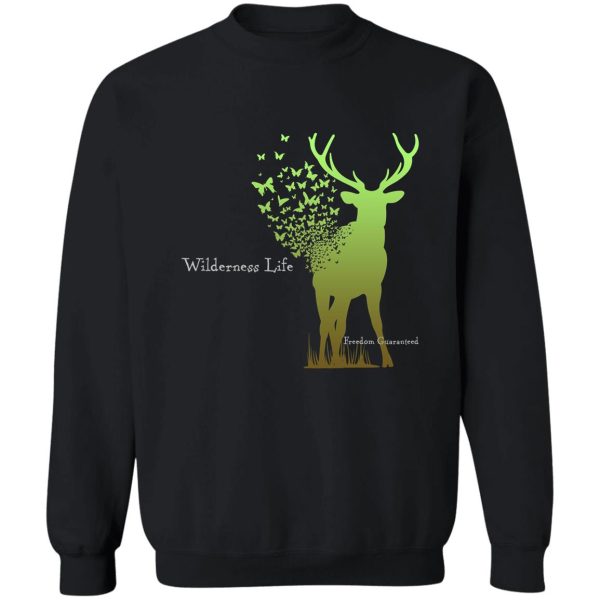 wilderness life - deer butterflys sweatshirt