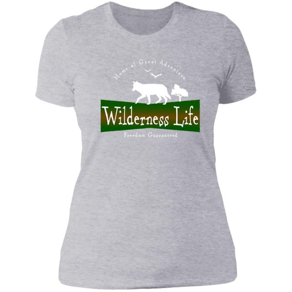 wilderness life - wolf badge lady t-shirt