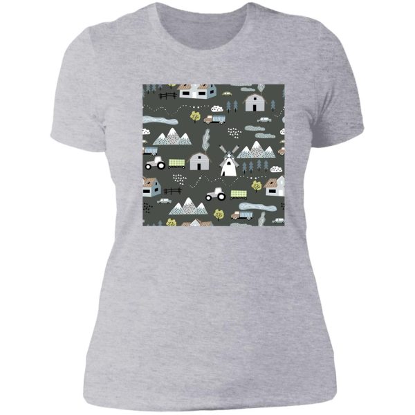 windmill camping lady t-shirt