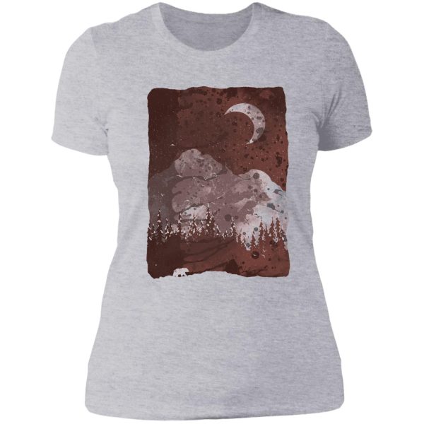 winter finds the bear... lady t-shirt