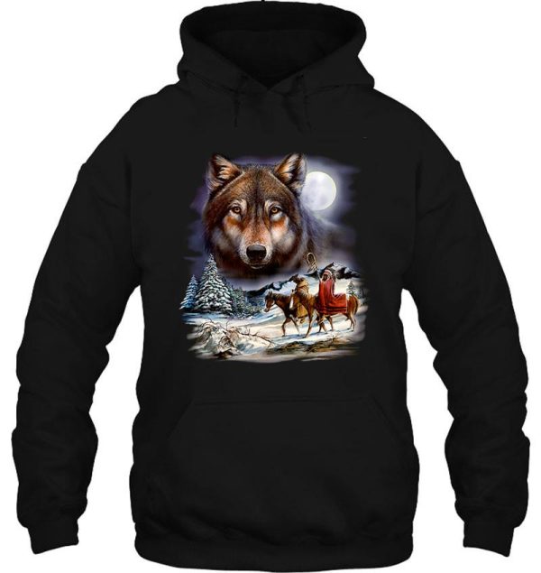 winter wolves in full moon hoodie