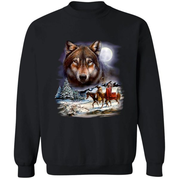 winter wolves in full moon sweatshirt