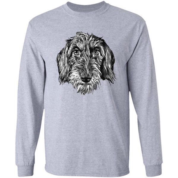 wire-haired dachshund head long sleeve