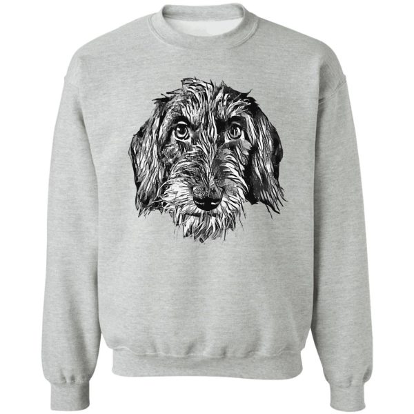 wire-haired dachshund head sweatshirt