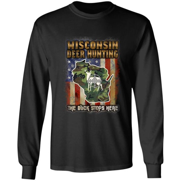 wisconsin deer hunter american flag deer hunting gifts american hunting apparel long sleeve