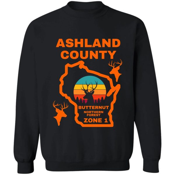 wisconsin deer hunter butternut ashland county sweatshirt