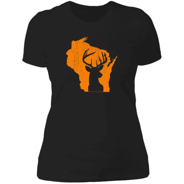 wisconsin deer hunting lady t-shirt