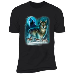 wolf howling in moonlight shirt