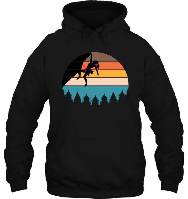 woman rock climbing - forest hoodie