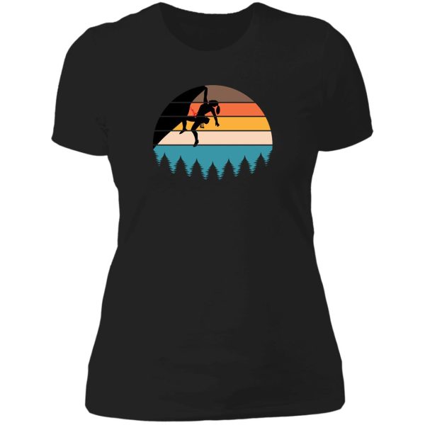 woman rock climbing - forest lady t-shirt