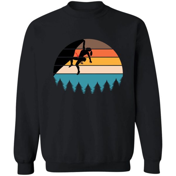 woman rock climbing - forest sweatshirt
