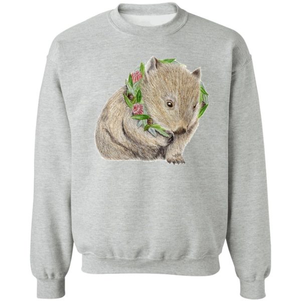 wombat in a wreath sweatshirt