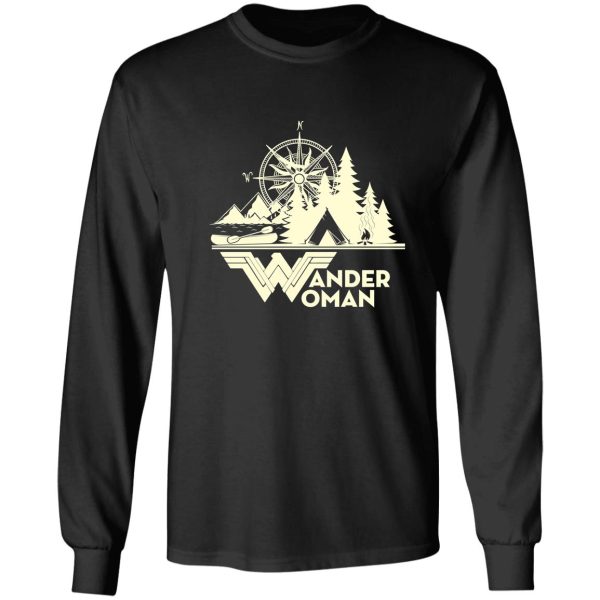 womens wander woman gift for queen of the camper tshirt long sleeve