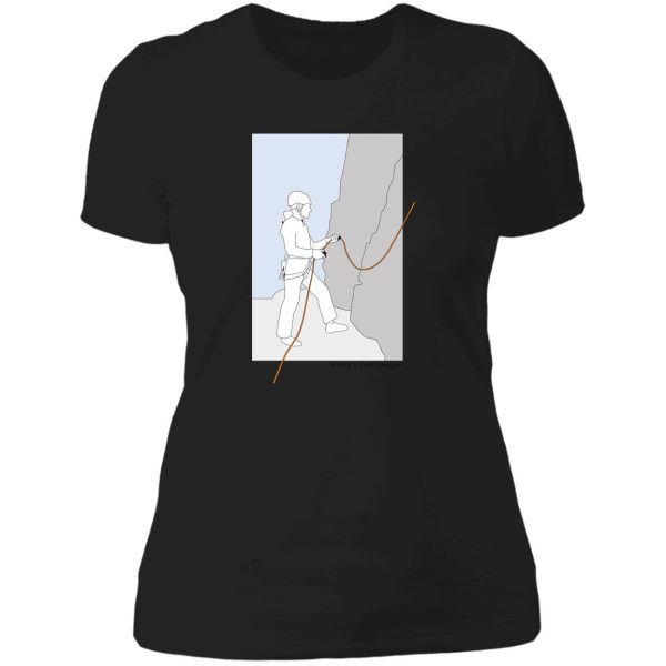 worlds best belayer illustration colour lady t-shirt