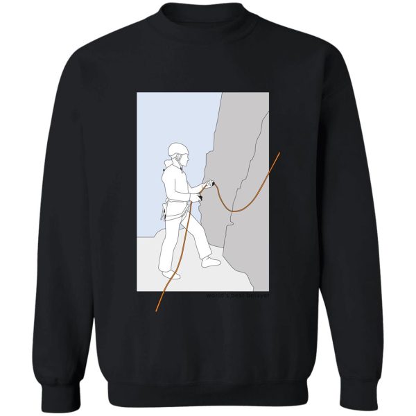 worlds best belayer illustration colour sweatshirt