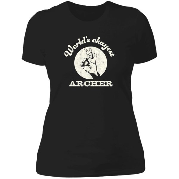 worlds okayest archer archery lady t-shirt