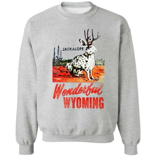 wyoming jackalope vintage travel decal sweatshirt