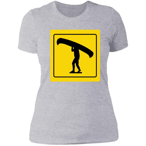 yellow portage sign lady t-shirt