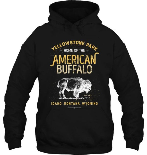 yellowstone national park bison buffalo t shirt - vintage hoodie