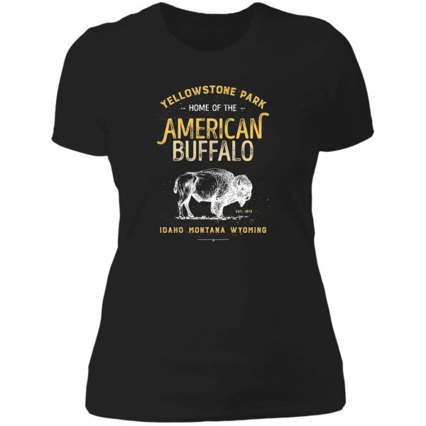 yellowstone national park bison buffalo t shirt - vintage lady t-shirt