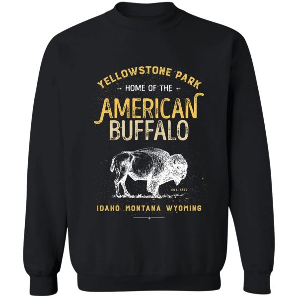 yellowstone national park bison buffalo t shirt - vintage sweatshirt