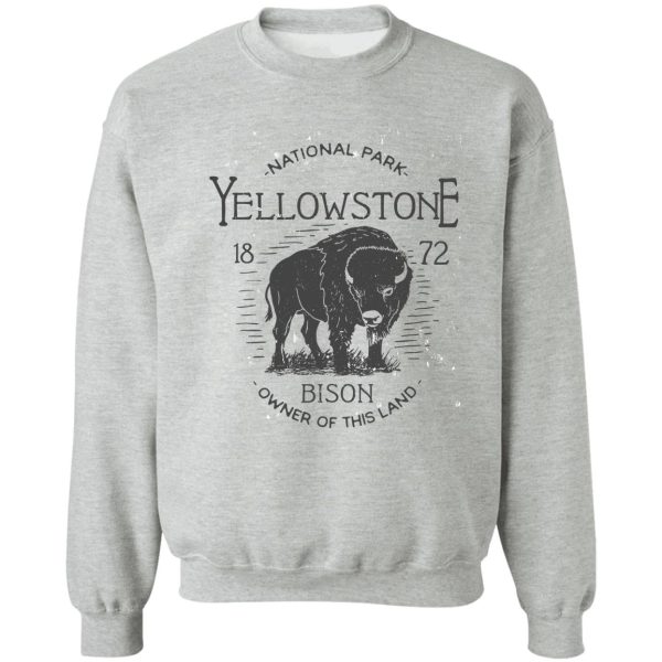 yellowstone national park bison owner of this land i love hiking tee sweatshirt