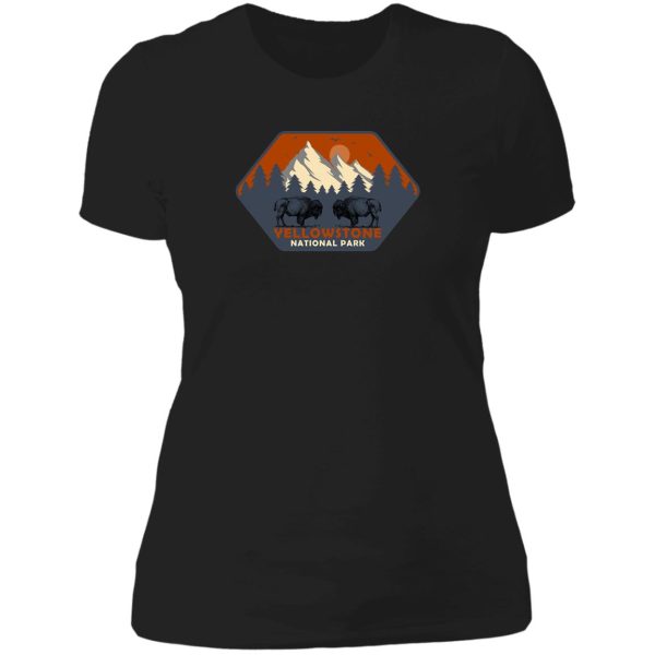 yellowstone national park t shirt us bison buffalo vintage lady t-shirt