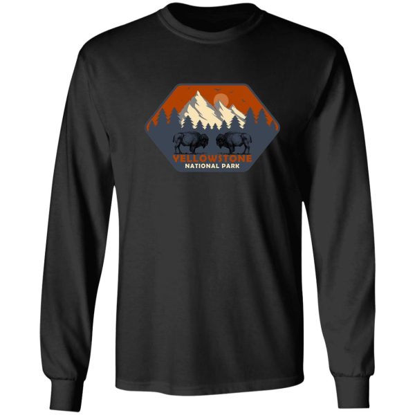 yellowstone national park t shirt us bison buffalo vintage long sleeve