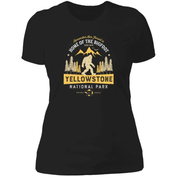 yellowstone national park vintage bigfoot t shirt men women lady t-shirt