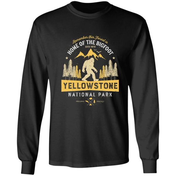yellowstone national park vintage bigfoot t shirt men women long sleeve