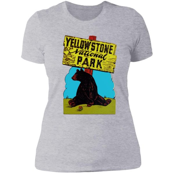 yellowstone national park wyoming vintage travel decal lady t-shirt