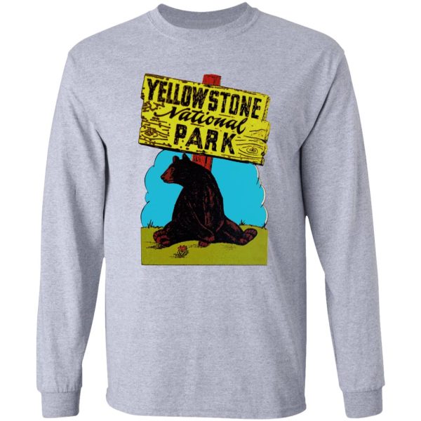 yellowstone national park wyoming vintage travel decal long sleeve