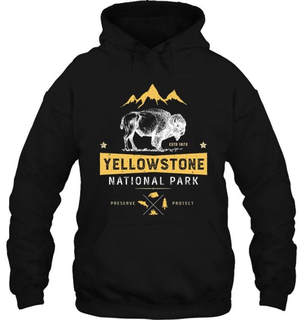 yellowstone t shirt national park bison buffalo - vintage gifts men women youth kids tees hoodie