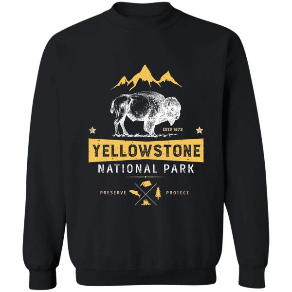 yellowstone t shirt national park bison buffalo - vintage gifts men women youth kids tees sweatshirt