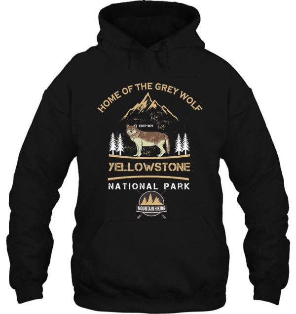 yellowstonenational park grey wolf - vintage hoodie