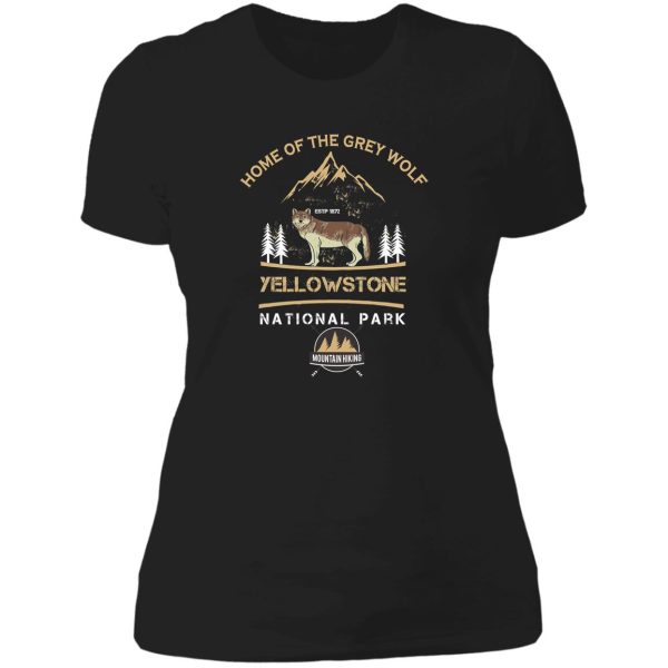 yellowstonenational park grey wolf - vintage lady t-shirt